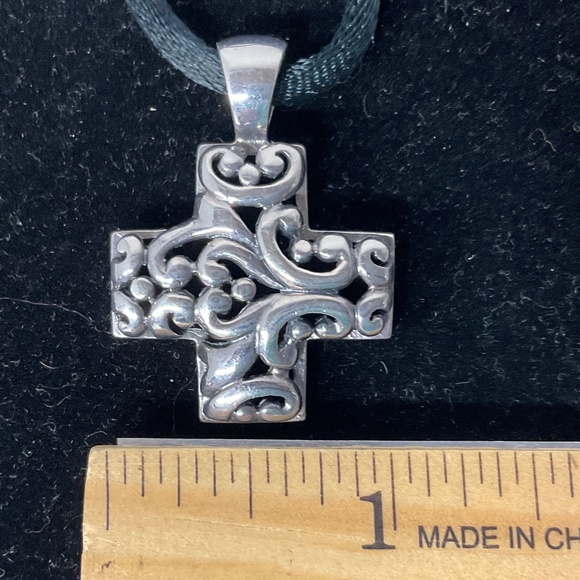 ATI 925 Sterling Silver Cross with Silk Cord - Picture 6 of 8
